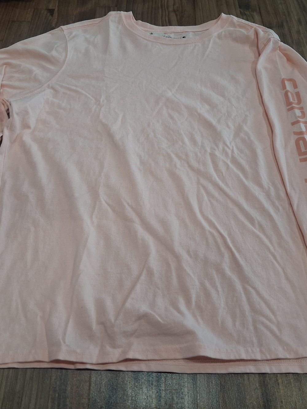 Carhartt Women's Long-Sleeve Crew Tee in Pale Pink SIZE XL